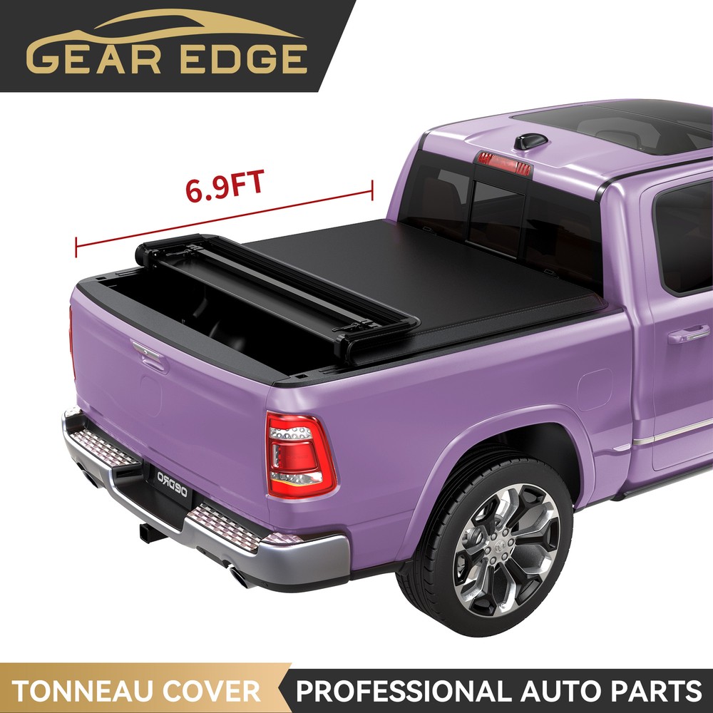 6.9ft Bed Soft Tonneau Cover 4-Fold for 2020-2026 Silverado Sierra 2500HD 3500HD