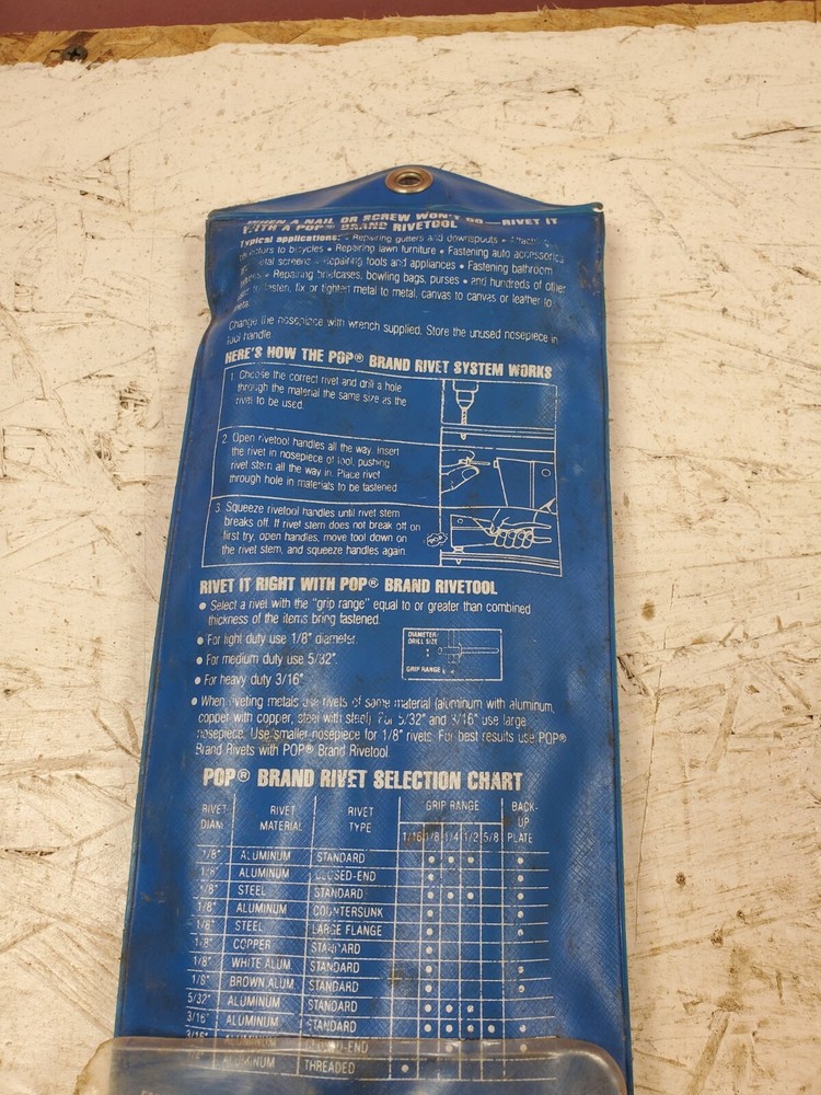 BOSTIK EMHART POP RIVETOOL RIVET TOOL MODEL K110 NOS (b423)