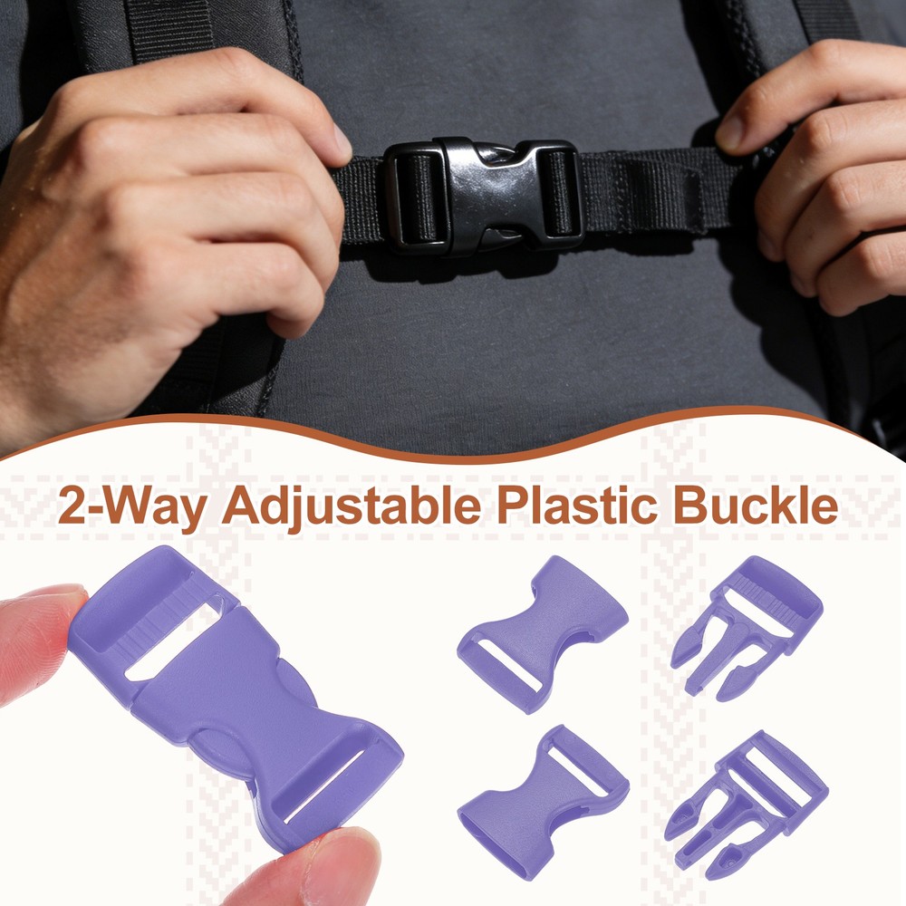4 Pack Quick Side Release Buckle, 0.8" Plastic Buckle Clip, Medium Purple