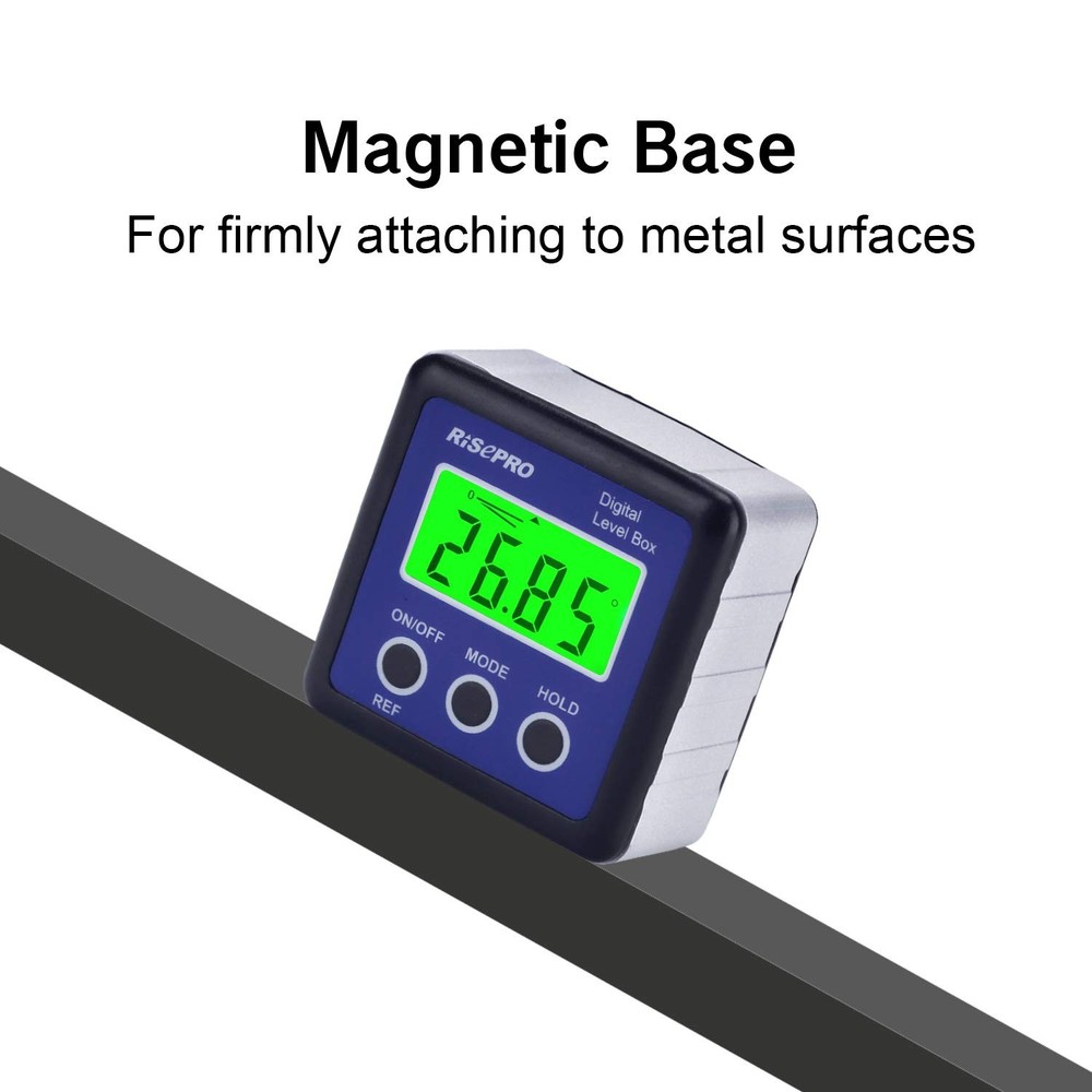 Digital Level Box Protractor Inclinometer with Magnet Base & LCD Backlight