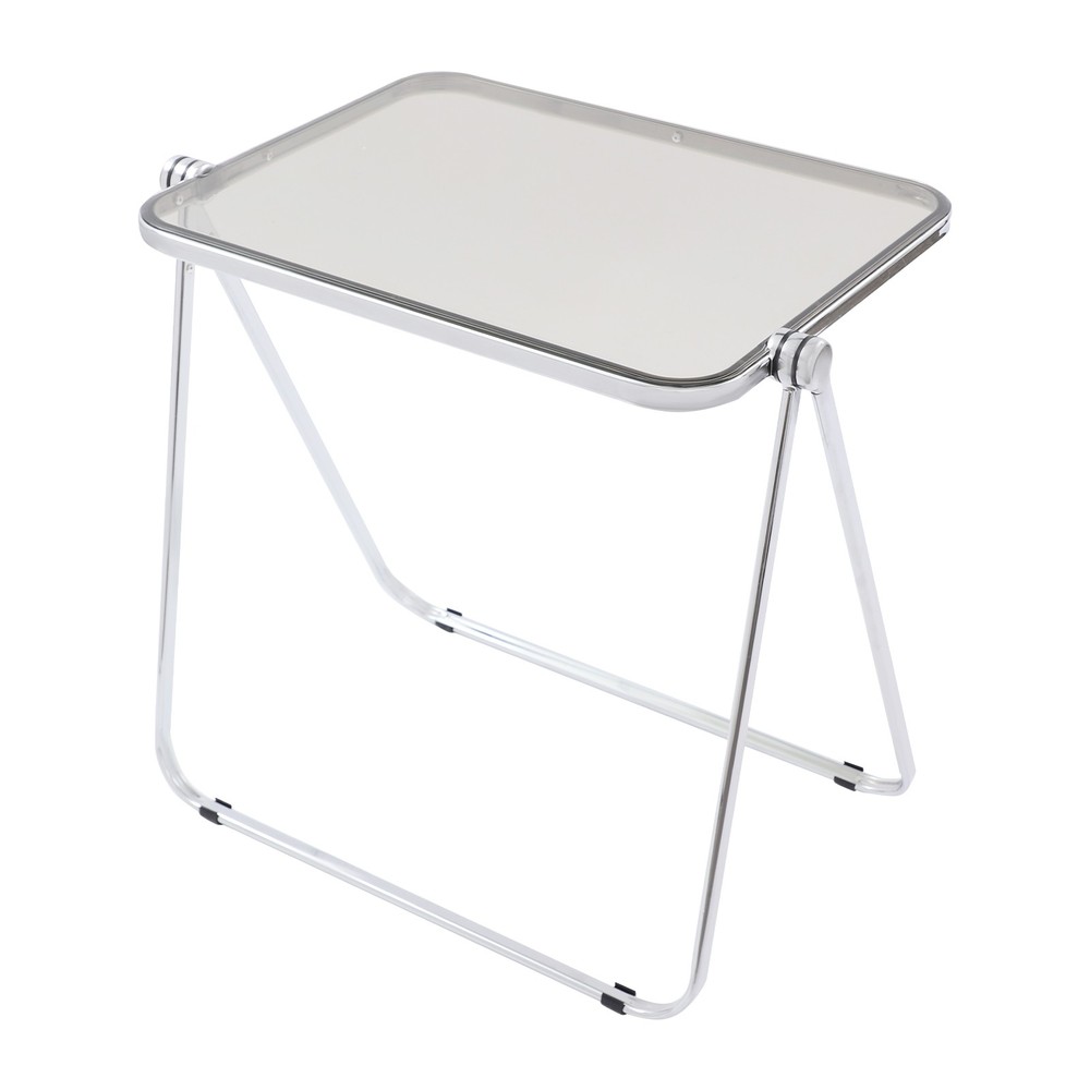 Clear Foldable Side Table, Tiny Desk for Home Office, Small Computer Desk