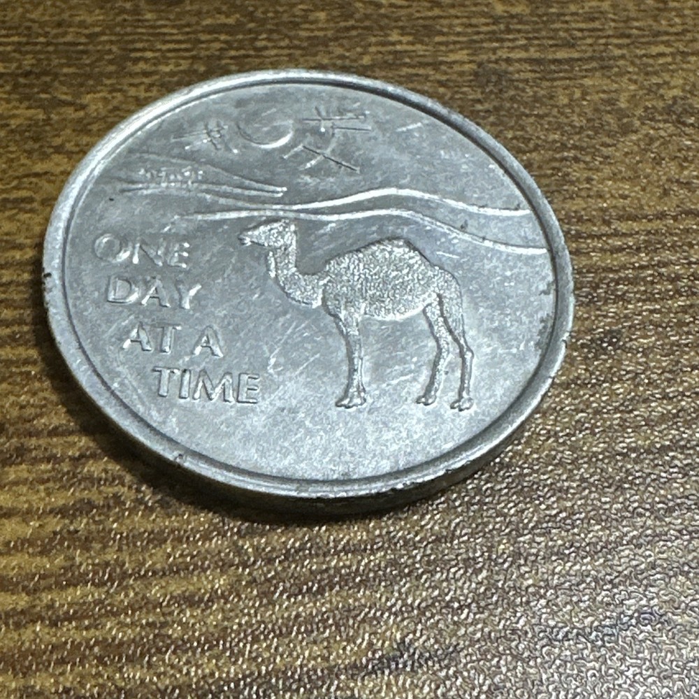 12 Point Program Camel Token “One Day At a Time” Aluminum 1980s