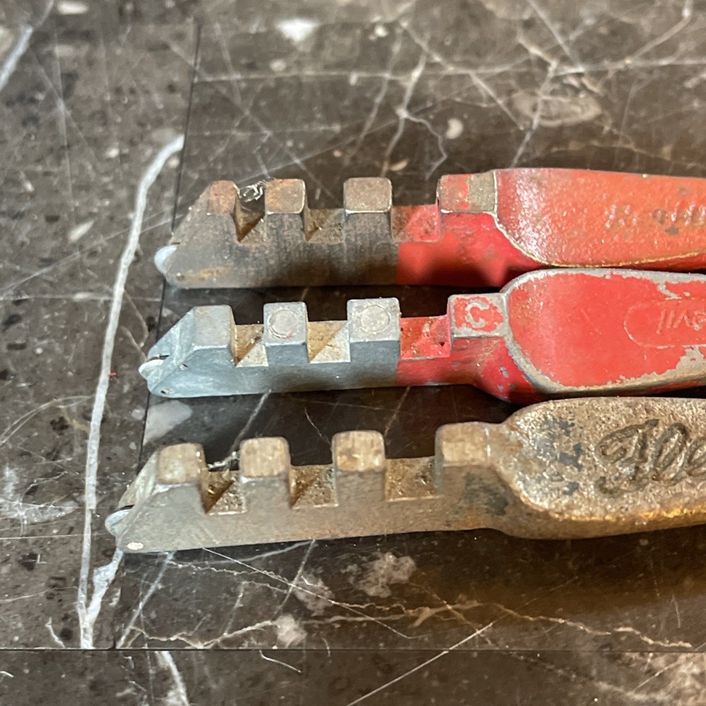 3 Vintage Glass Cutter Cutting Tools Red Devil & Fletcher