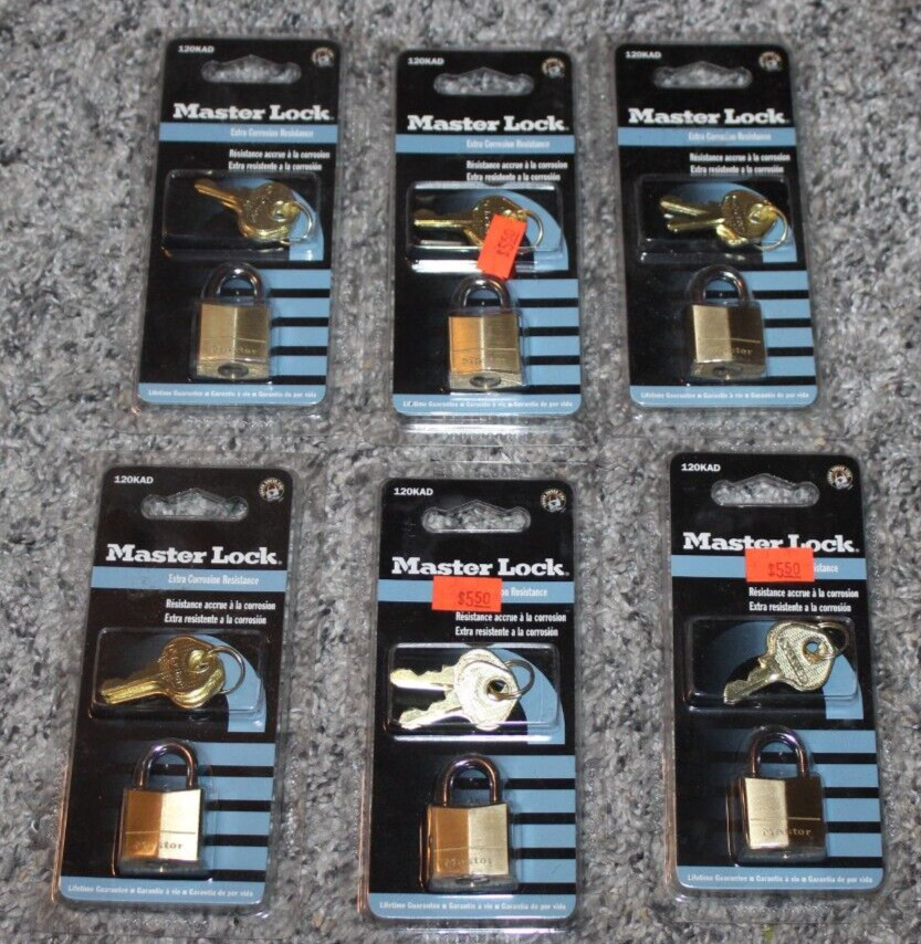 LOT OF 6 Master Lock 120KAD