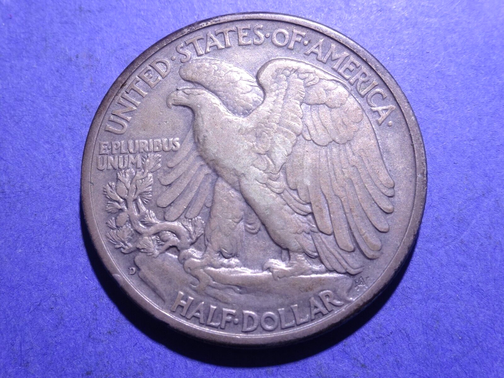 1938-D Walking Half Dollar Ch. VF