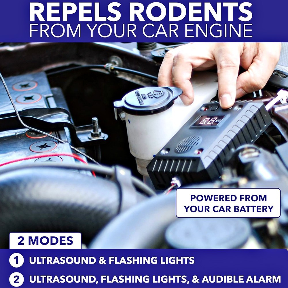 ULTRASONIC MOUSE REPELLER RODENT DETERRENT FOR CAR WIRE ENGINE RAT PEST CONTROL