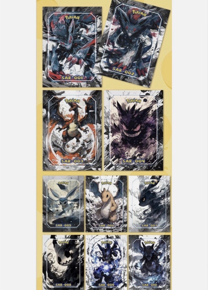 Pokemon Custom Hand Drawn Poloroids - 5 Pack