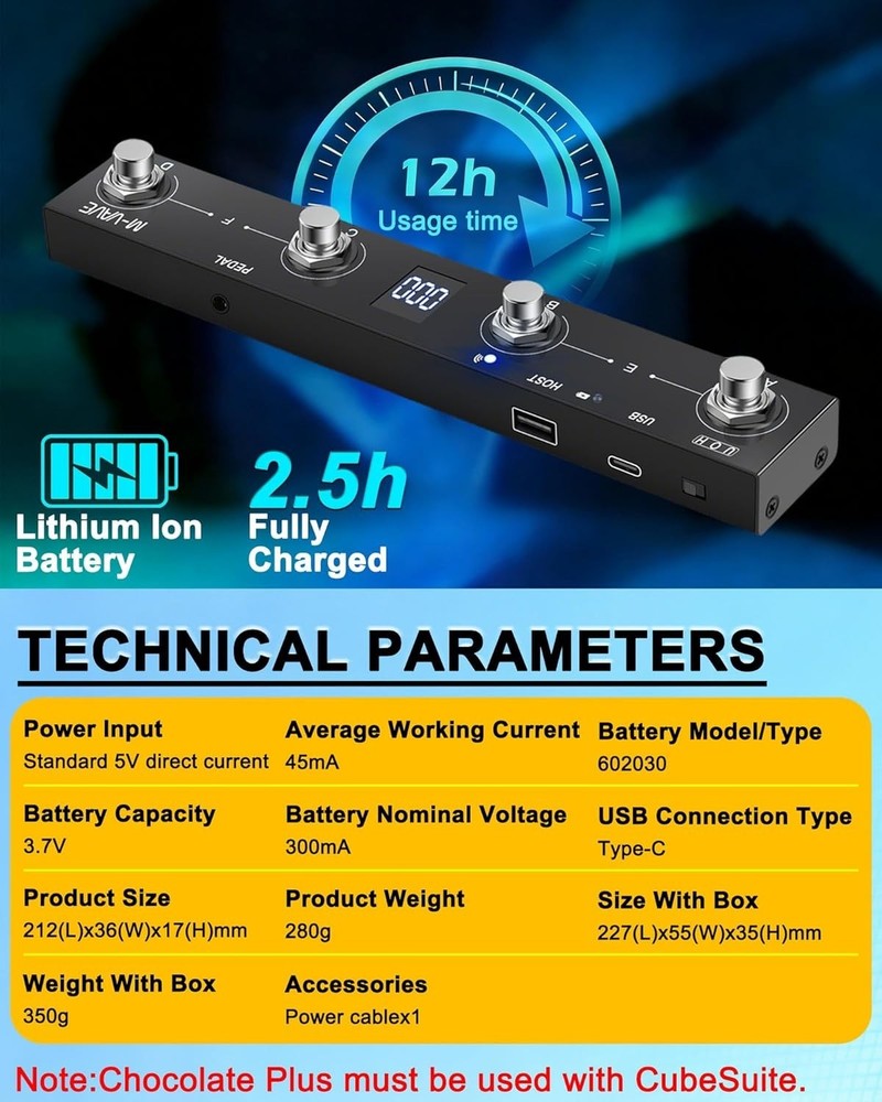 Advanced Wireless 4 Button MIDI Foot Controller - Compact Design for Musicians