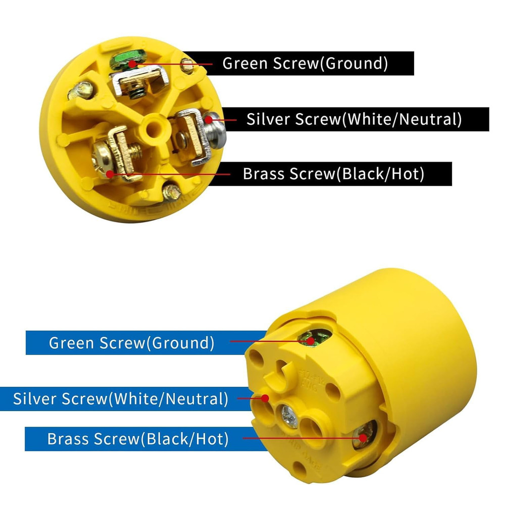 Thunderway Electrical Replacement Plug & Connector Set, Extension Cord Ends Male