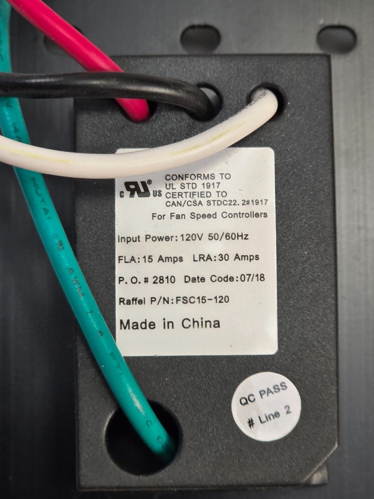 Raffel FSC10-120 Solid State Speed Controller, NEW WITH DIAL