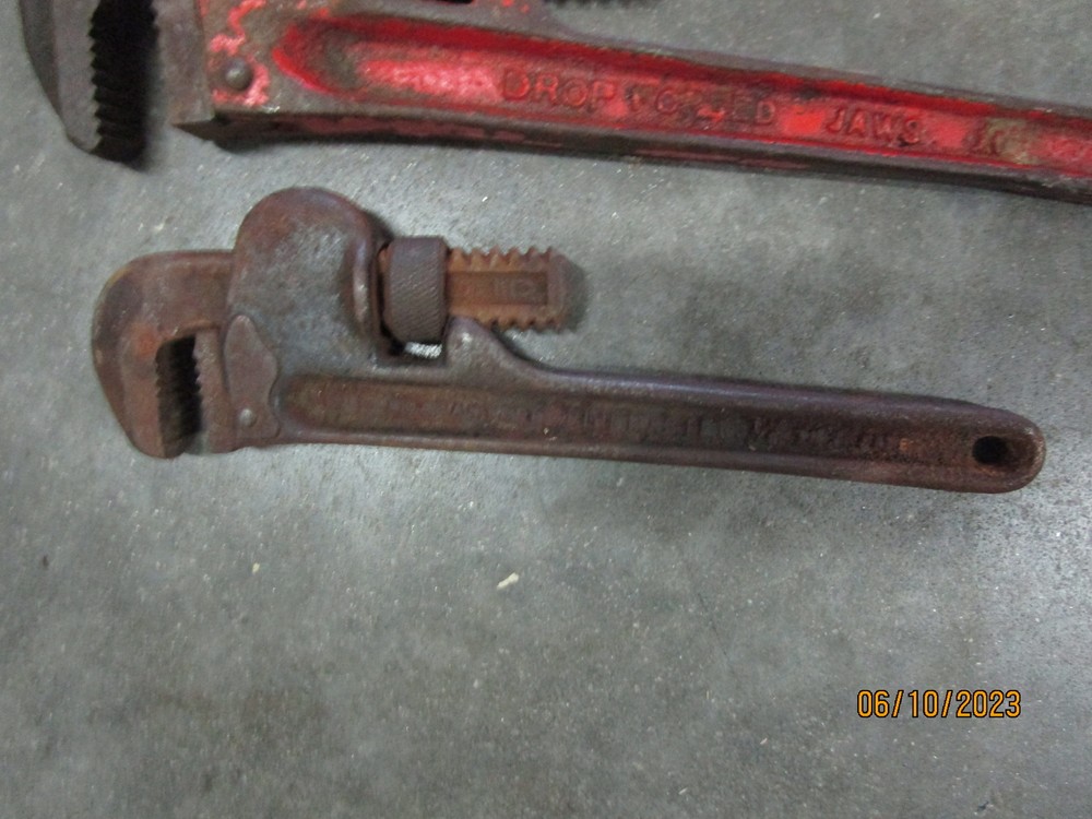 3 Vintage Small Pipe Wrenches Erie Tool Co Fleet & More