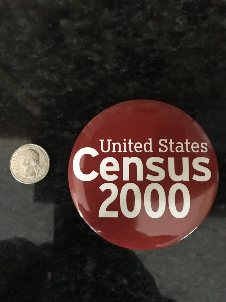 UNITED STATES CENSUS 2000 Pin VINTAGE Classic Pinback