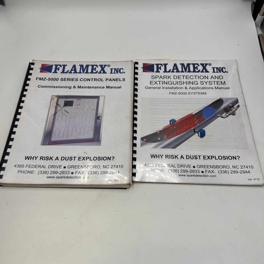 2 MANUALS FLAMEX FMZ5000 FIRE DETECTION CONTROL PANEL  * MANUALS ONLY *