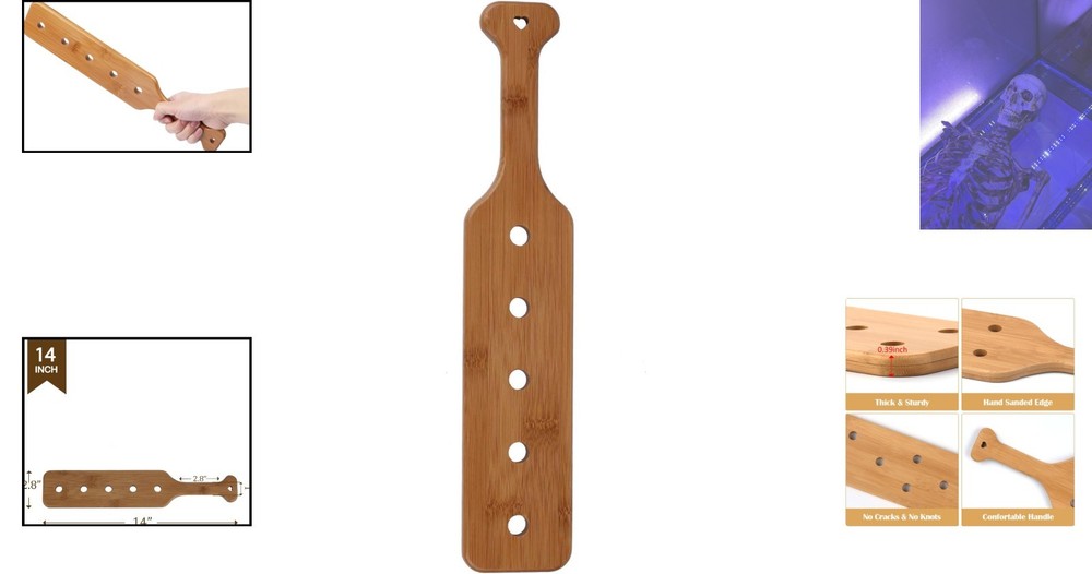 Hand-Sanded Bamboo Paddle 14x2.76 Inch - Durable, Comfortable & Unique Gift