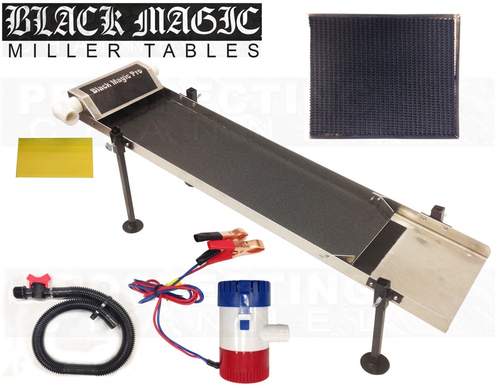 BLACK MAGIC PRO MILLER TABLE fine gold recovery W/ Vortex Matting Pull Out Tray