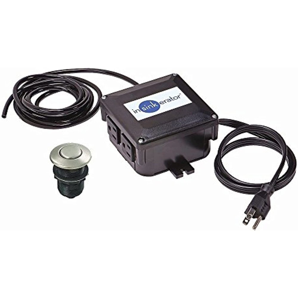InSinkErator STS-OOSN SinkTop Satin Nickel Button Dual Outlet Switch