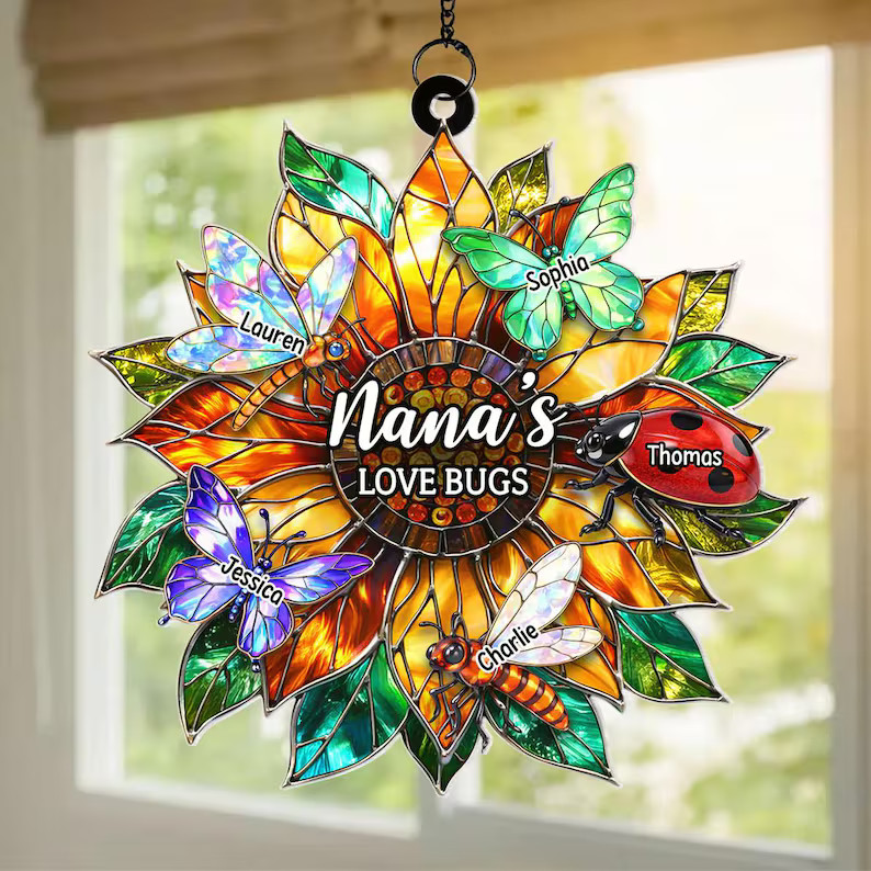 Personalized Grandmas Love Bugs Suncatcher Acrylic