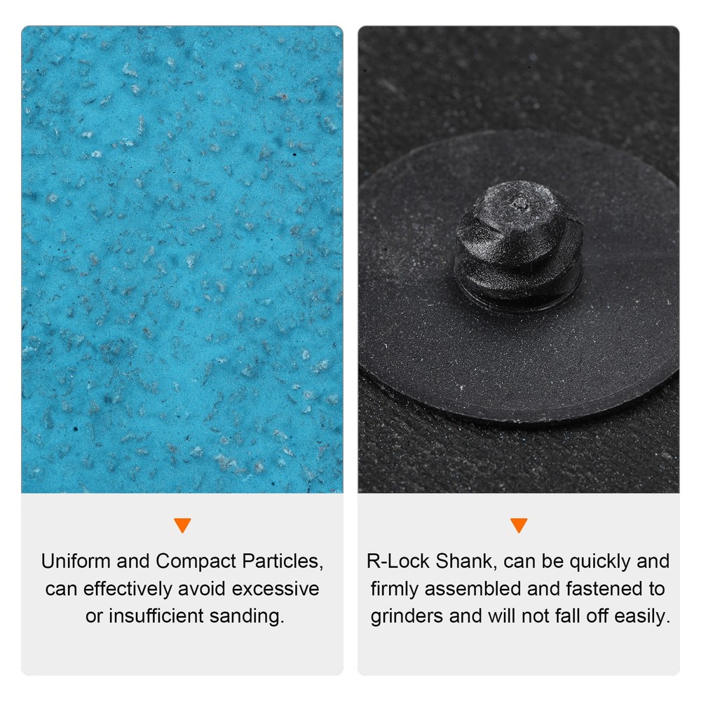 25pcs 2" 36 Grit Quick Change R-Type Sanding Discs Zirconia Blue
