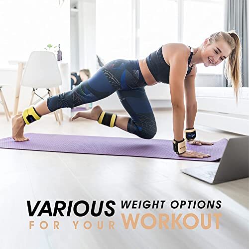 1 Pair Wrist Weights with Adjustable Strap for Jogging Exercise, 1lb Each