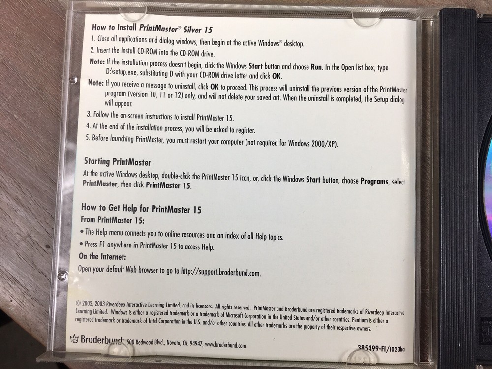 PRINT MASTER SILVER 15 : CD-ROM PC WIN 98/ME/2000/XP