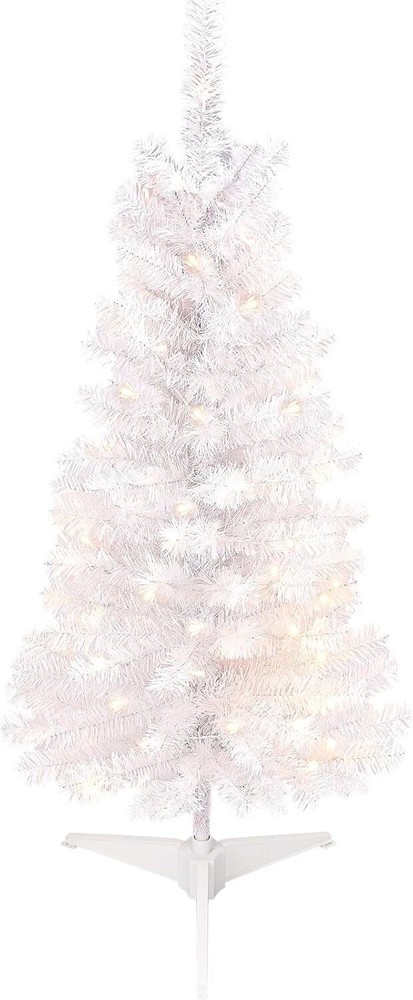 Decoway Pre-Lit Artificial Christmas Tree, Warm White Lights, Includes Stand, 4