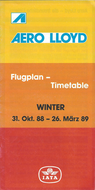 Aero Lloyd system timetable 10/31/88 [4081]