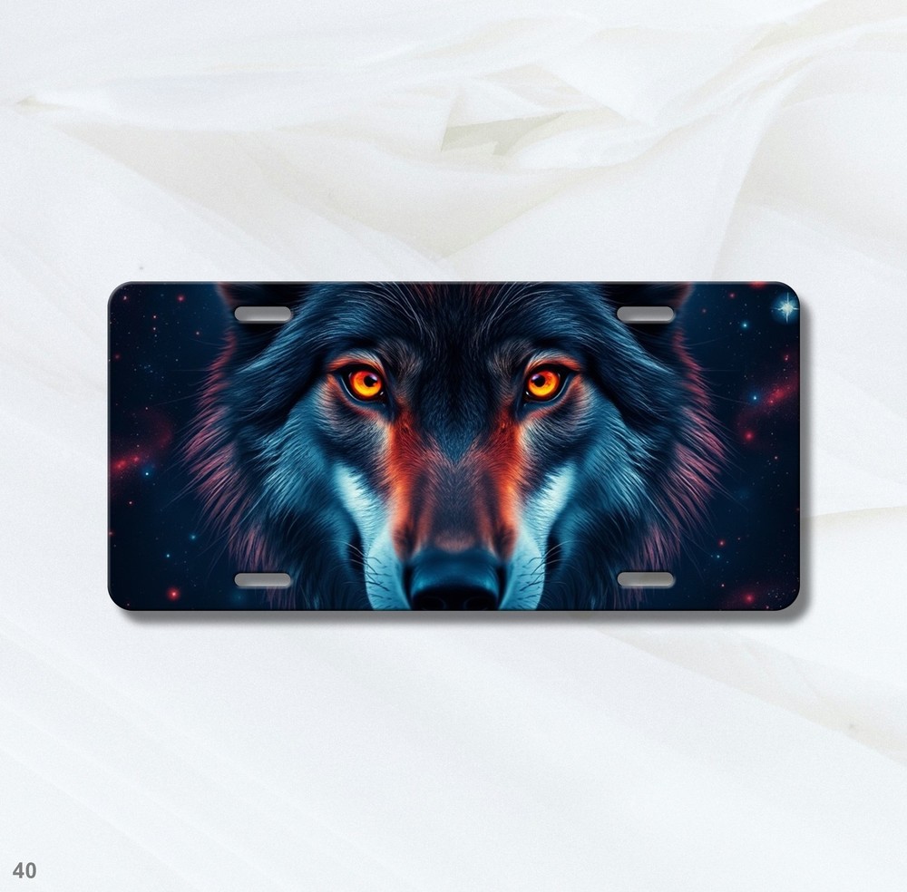 Intense Wolf License Plate Custom Auto Tag Birthday Gift