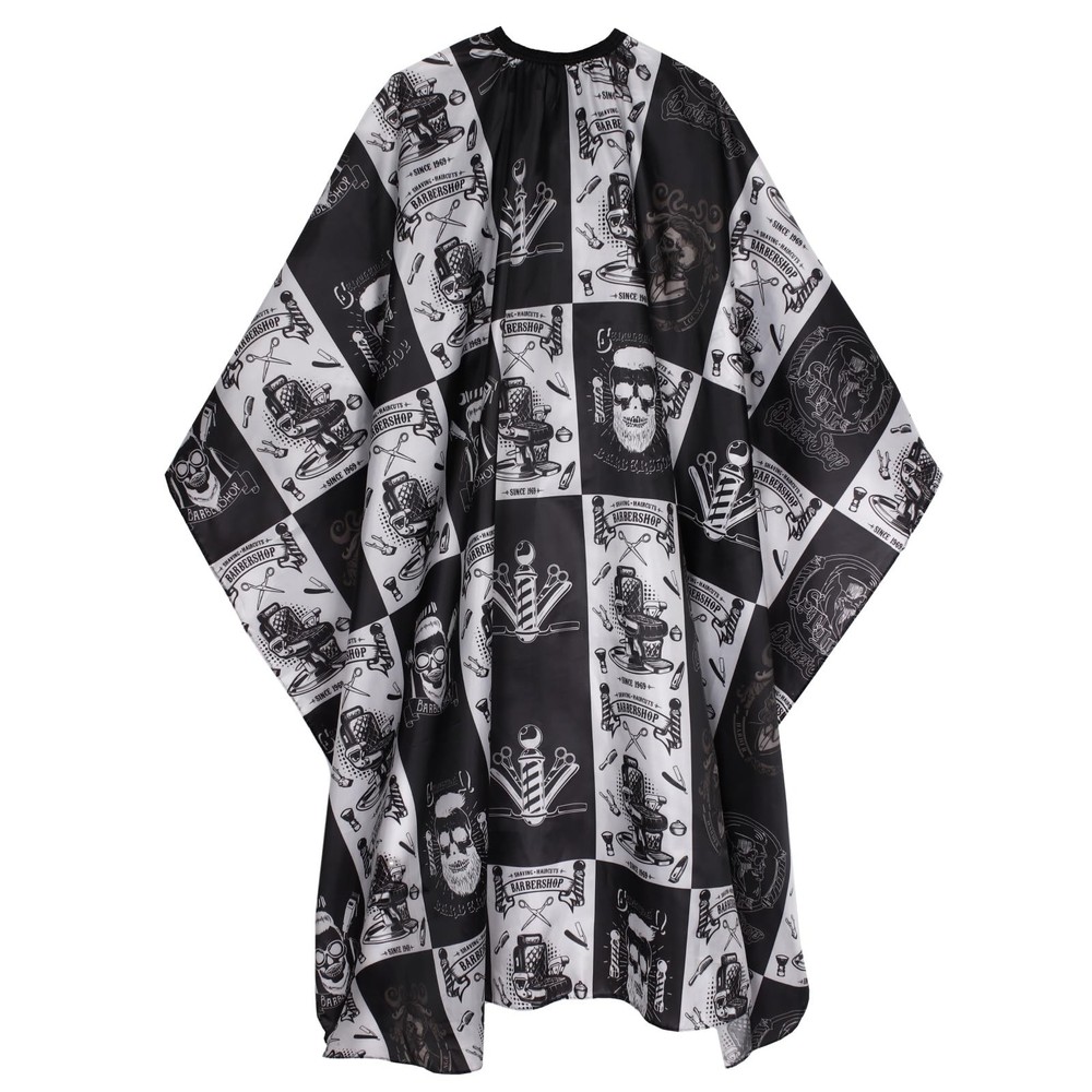 Capa de barbero impermeable con cierre a presión ajustable