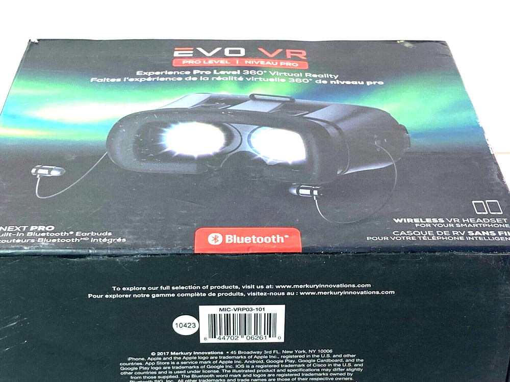 EVO VR PRO LEVEL 360 VIRTUAL REALITY BLUETOOTH WIRELESS HEADSET NEW OPEN BOX