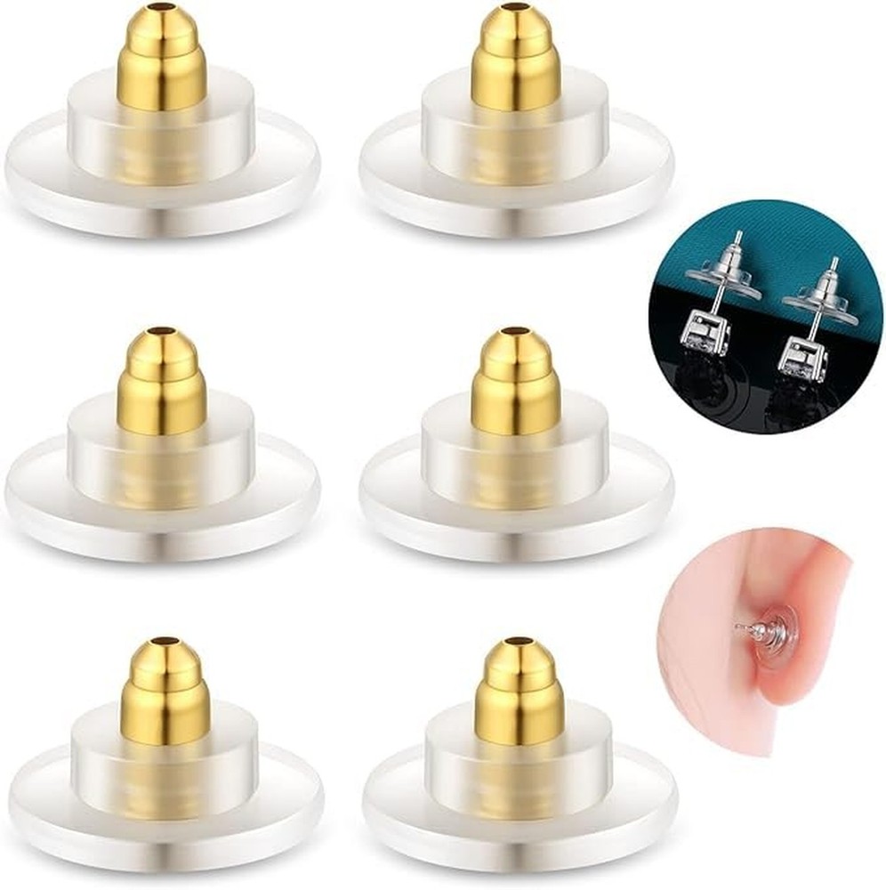 Earring Backs, Hypoallergenic 3pairs Earring Backs Replacements for Studs/Dro...