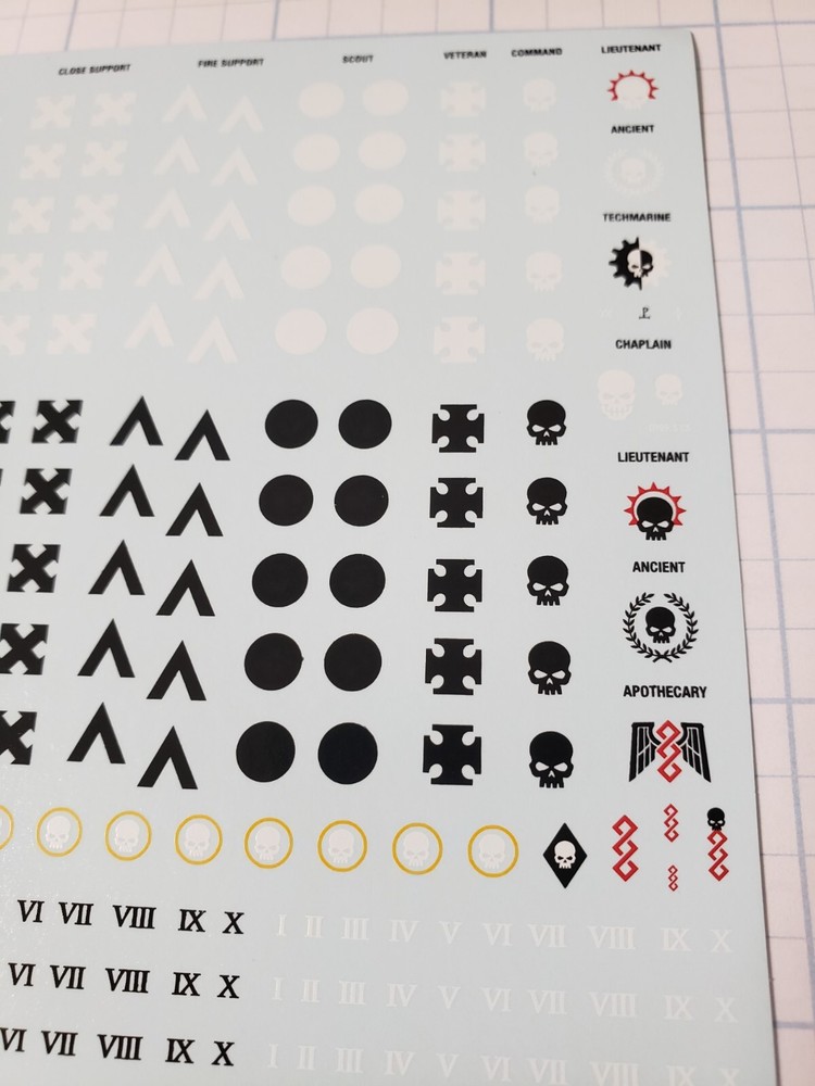 Warhammer 40k Space Marine Bits 10th Edition Chapters Transfer Sheet 2023B
