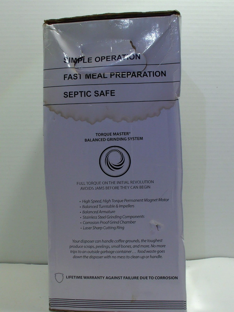 Waste Maid 1/2 HP Continuous Feed Garbage Disposal with Cord, Anti-Jam & Compact