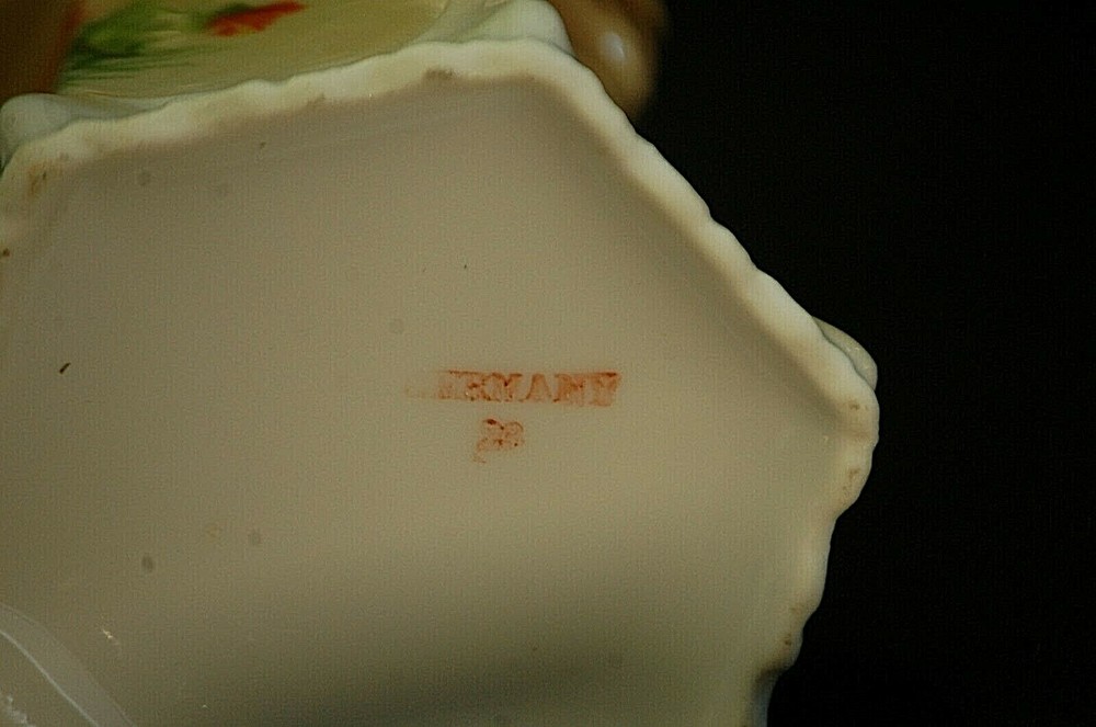 Germany Creamer Orange Floral Design Embossed Edges Unknown Maker