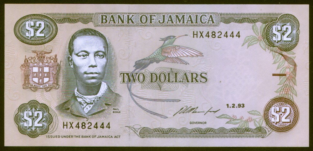 Jamaika 2 Dollars 1993 Pick 69e UNC #482444