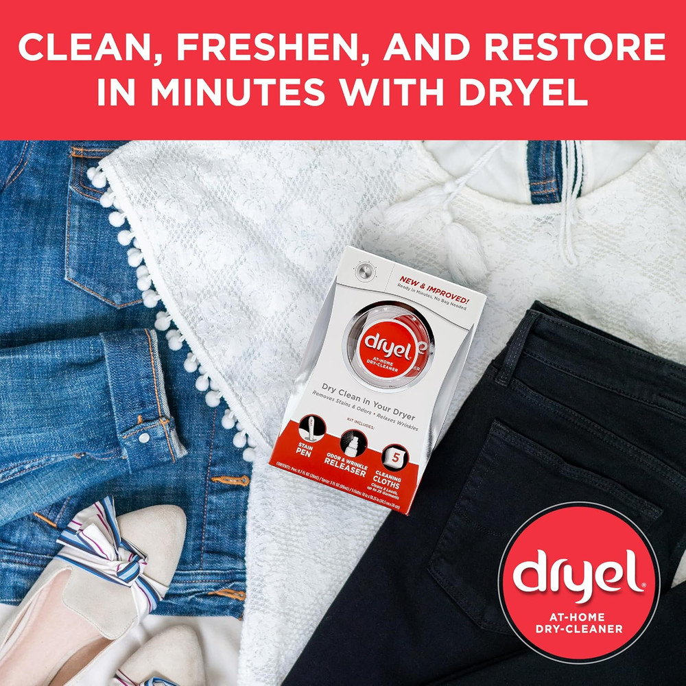 At-Home Dry Cleaner Kit, New and Improved Formula with Rapid Refresh Technology,