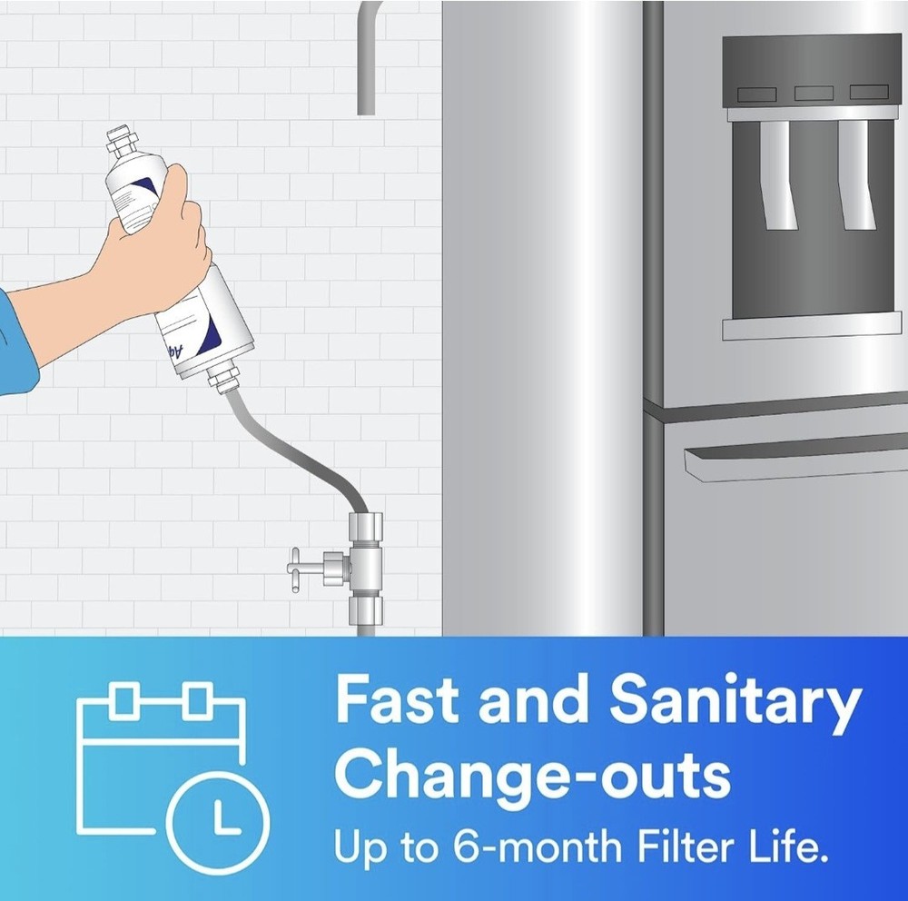 Aqua-Pure AP717 Inline Water Filter System Ice Make Refrigerator Kitchen