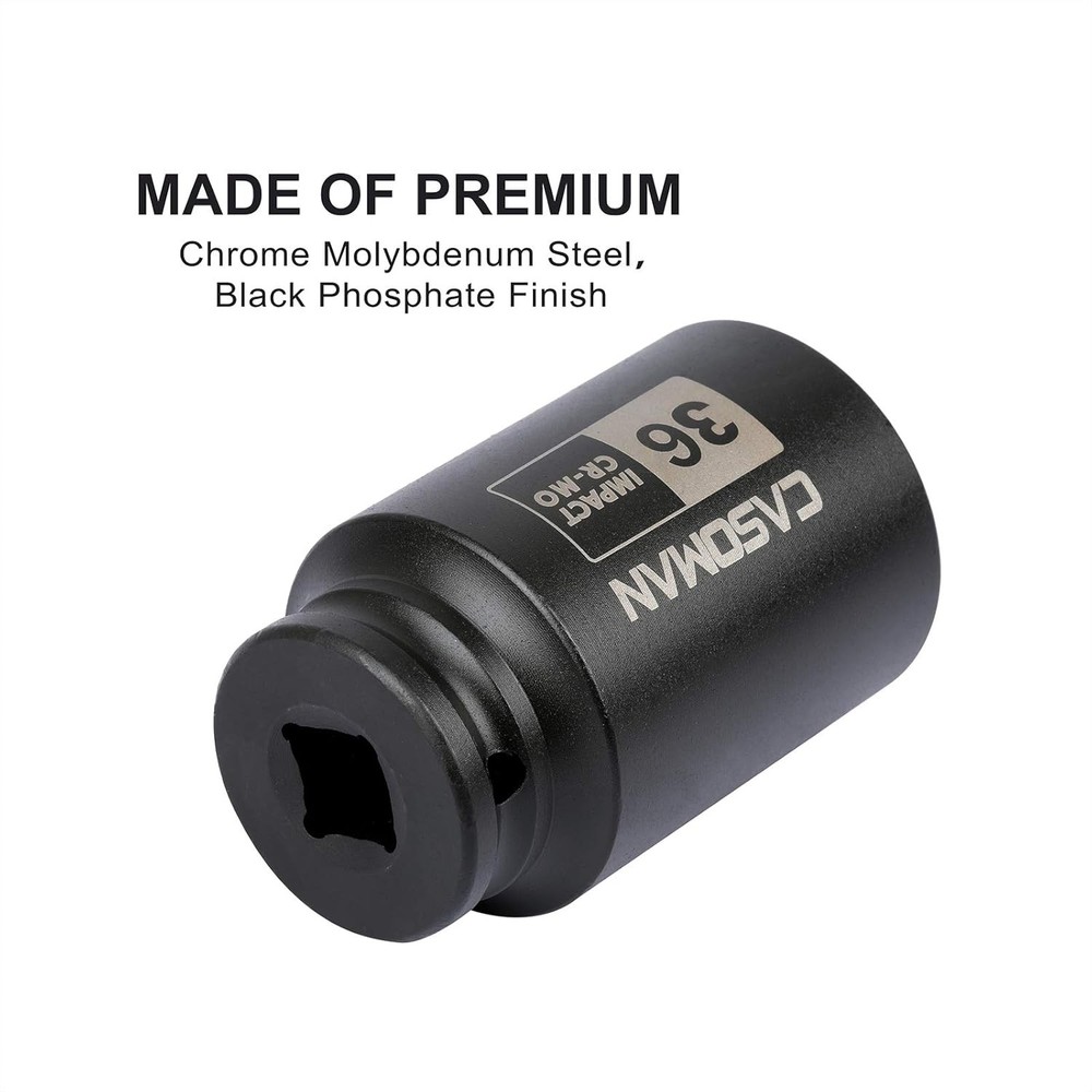 1/2" Drive x 36mm Deep Impact Socket 6PT Socket – Dado de Impacto 6 Puntas CR-MO