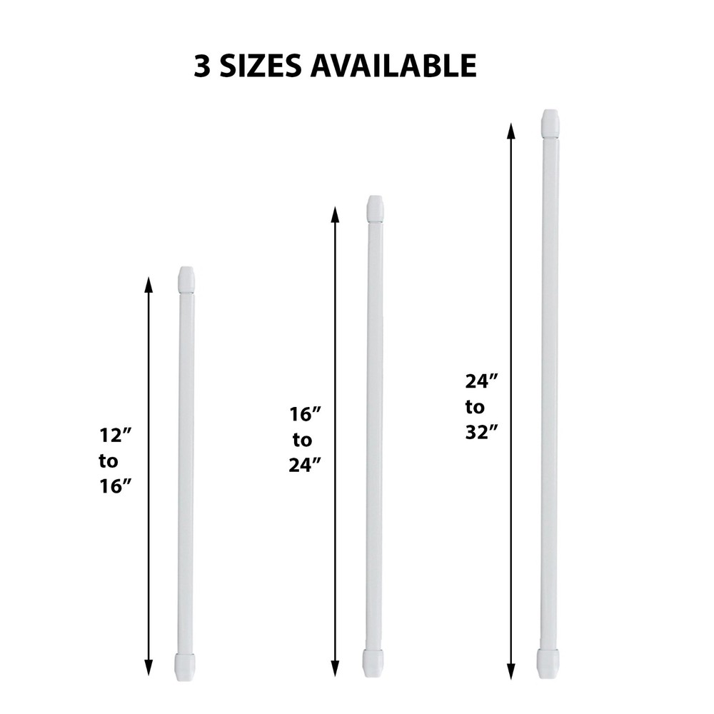 Bundle 2 Cafe Curtain Rods Adjustable and 4 Self Adhesive Hooks