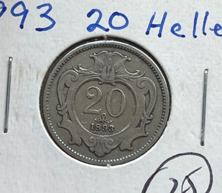 1893 Austria 20 Heller