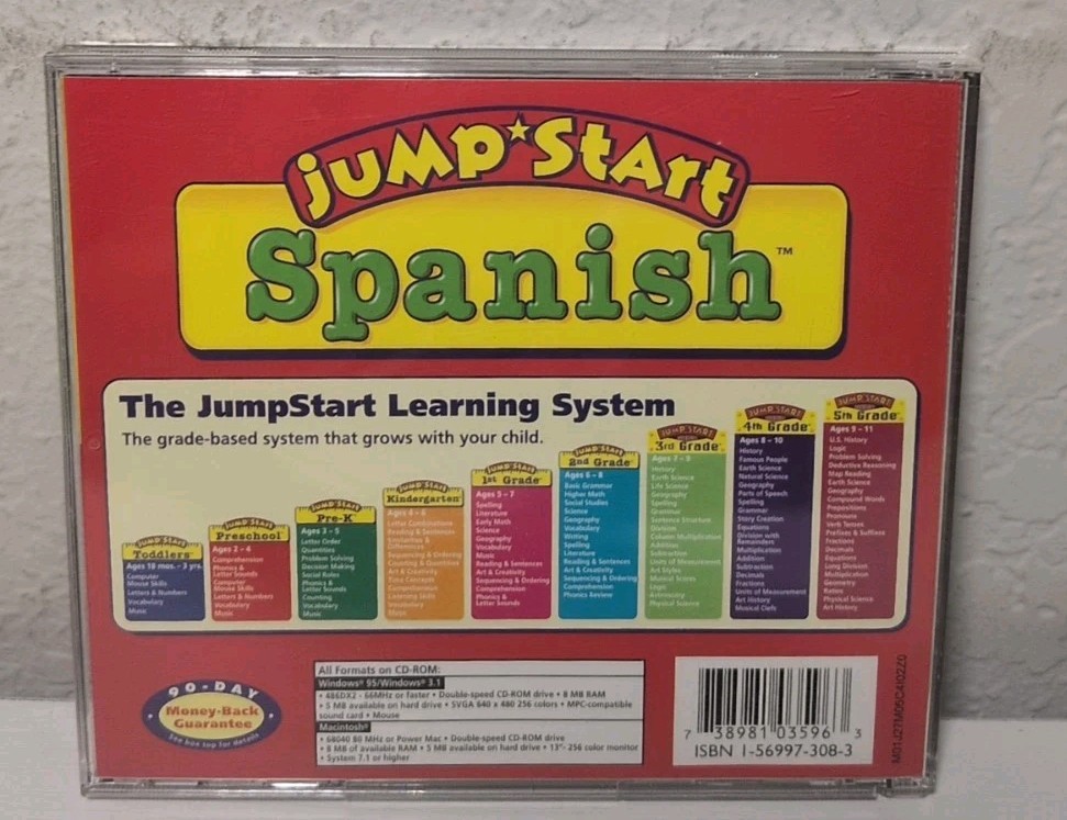 Jump Start Spanish Ages 3-6 CD-ROM Windows PC B347