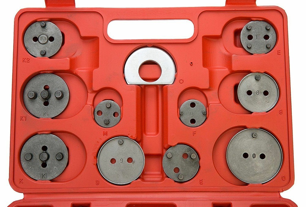 Set(27) Universal Disc Brake Caliper Piston Wind Rewind Tools case & gloves Kit