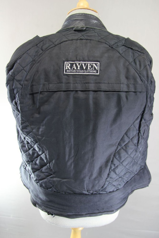RAYVEN CLASSIC BLACK LEATHER BIKER JACKET: SIZE 10