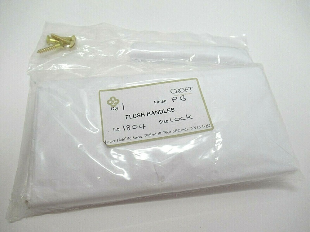 Croft Flush Lock Handle 1804 Polished Brass Finish