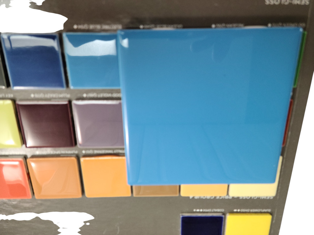 Electric Blue Ceramic Tile 4.25 in Subway Square Shower Kitchen Wall Backsplash