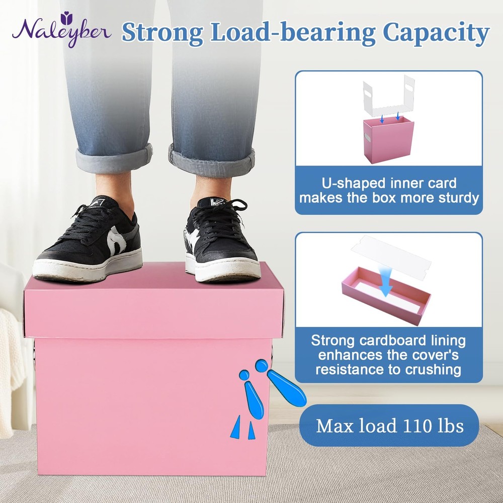 File Organizer Box with Lid & Handle, Thickened Cardboard Hanging File Folder...