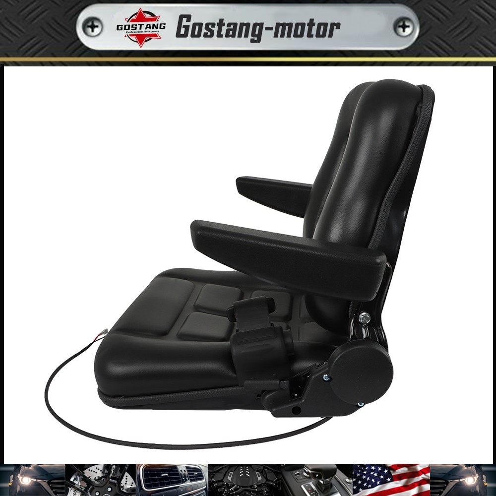 Tractor Seat Universal Folding & Adjustable Forklift Seat w/ SeatSwitch