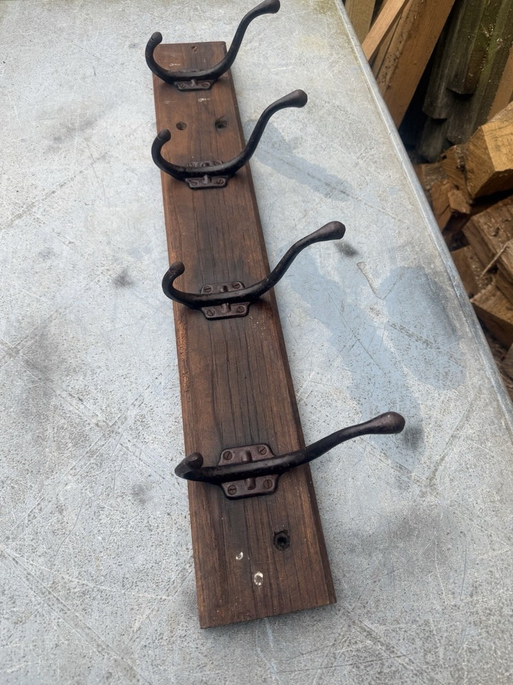 Vintage School Coat Hat Rack Hooks