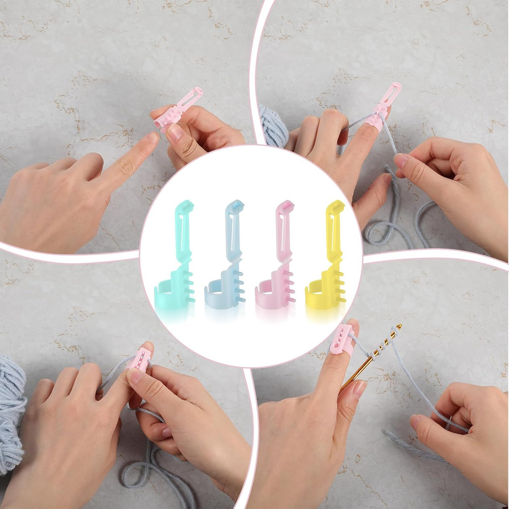 16Pcs Yarn Guide Finger Holder Knitting Thimble Tool Plastic Yarn Guide Separate