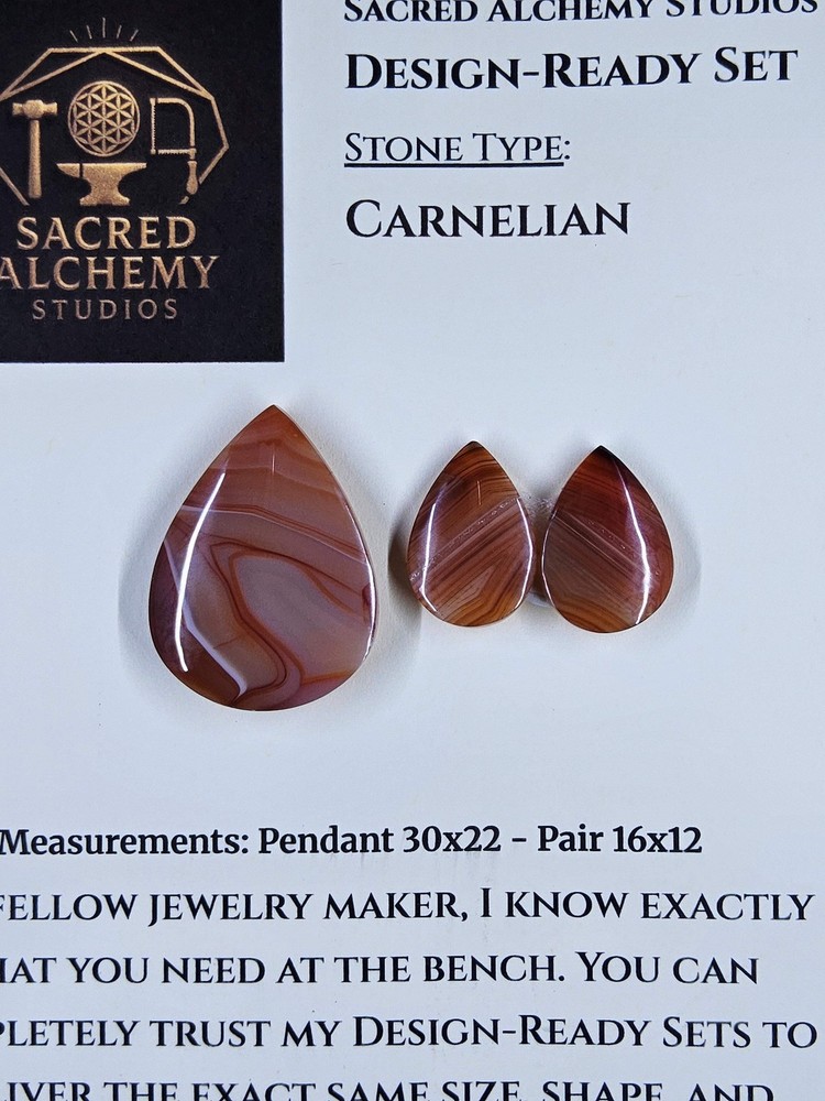 Tear Shape - Carnelian - Design-Ready Set