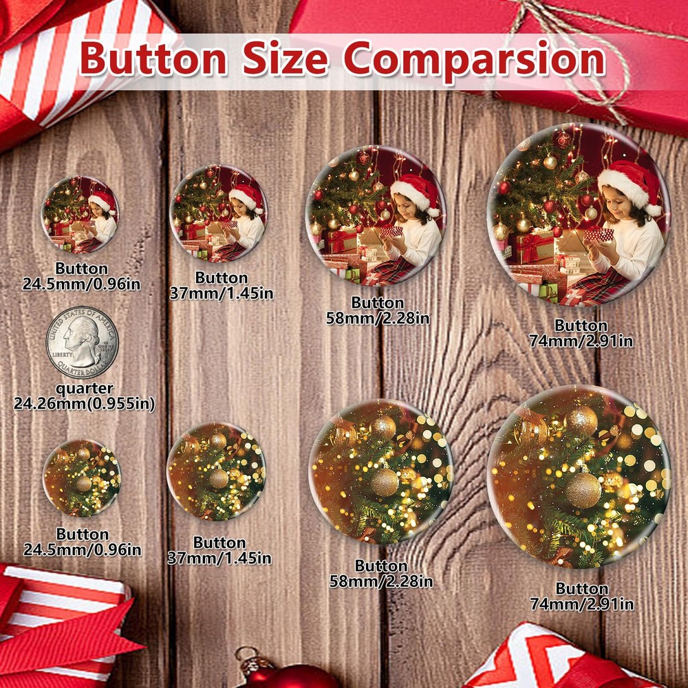 100 Sets 25mm/1 Inch Blank Button Making Supplies Round DIY Badge Button Maker